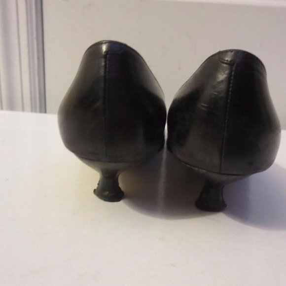WOMENS LAMBERTSON TRUEX BLACK LEATHER KITTEN HEEL PUMPS SIZE 35US/5 * - Picture 8 of 8